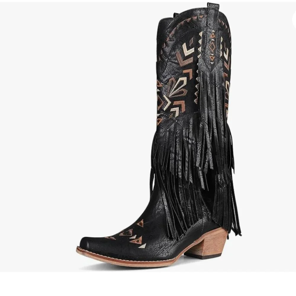 Cowgirl  Knee High Fringe Boots